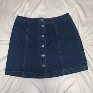 Button up denim skirt